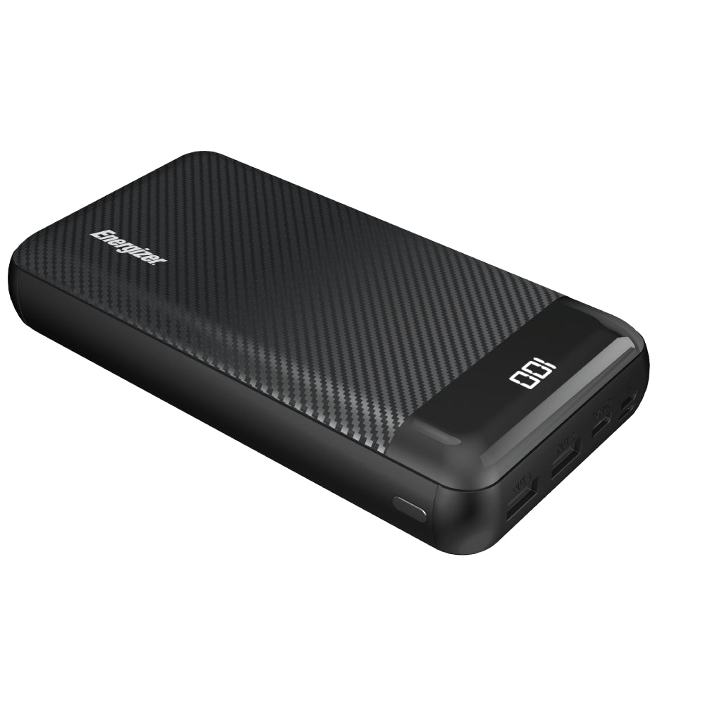 Energizer UE30068 15W Fast Charging Power Bank with USB-C & Dual USB-A - Black