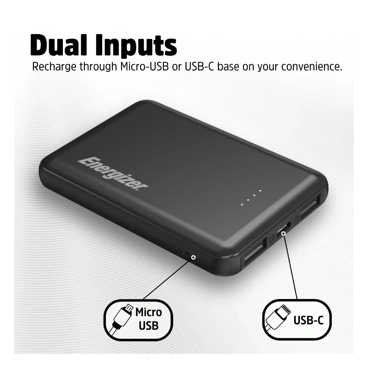 Energizer UE5010 5000mAh Universal Portable Power Bank - Black
