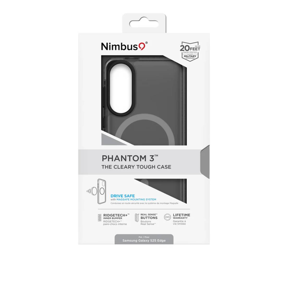Nimbus9 Phantom 3 Case for Samsung Galaxy S25 Edge - Gray