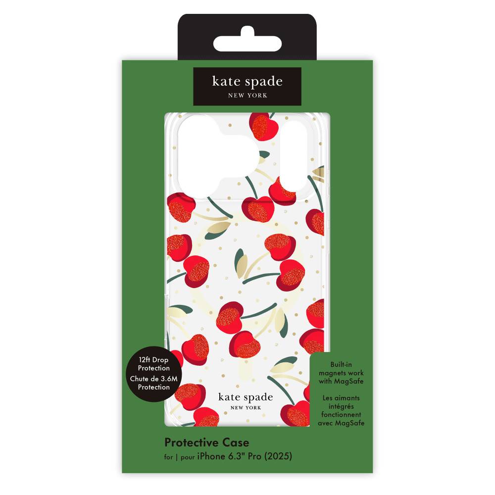 Case-Mate Kate Spade New York Magsafe Case for Apple iPhone 17 Pro - Clear/Red