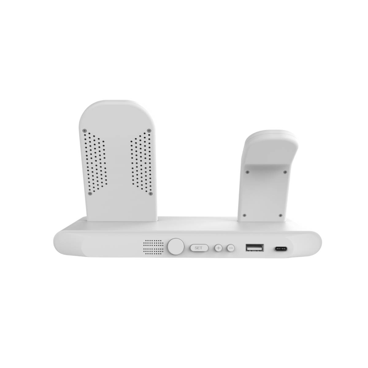 Wireless Fast Charge Stand Clock Three-in-One Folding Wireless Charger - White