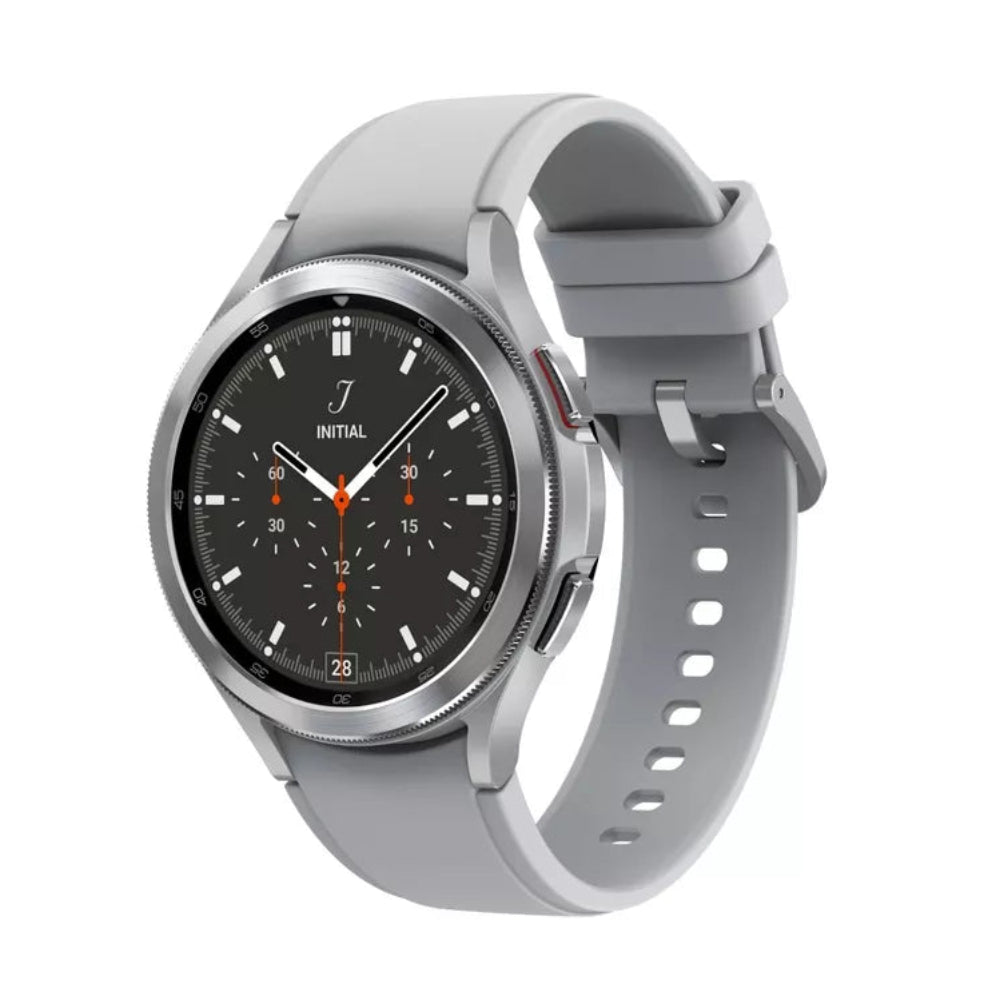Samsung Galaxy Watch4 Classic Unisex 46mm Stainless Steel Case Smartwatch with Silver Sport Band - LTE