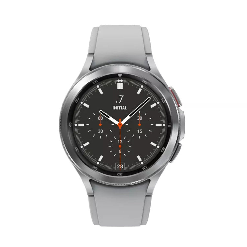 Samsung Galaxy Watch4 Classic Unisex 46mm Stainless Steel Case Smartwatch with Silver Sport Band - LTE