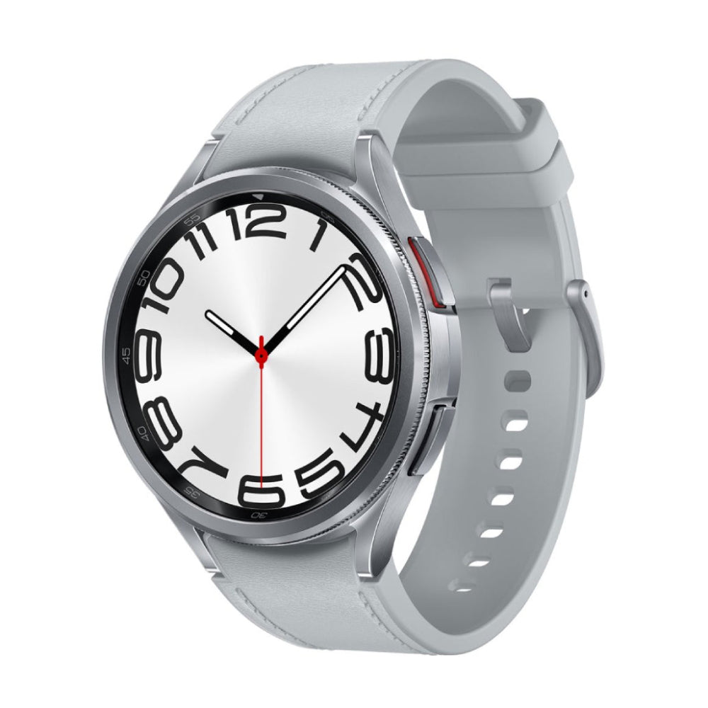 Samsung Galaxy Watch6 Unisex 47mm Stainless Steel Case Smartwatch with Silver Sport Band - Bluetooth