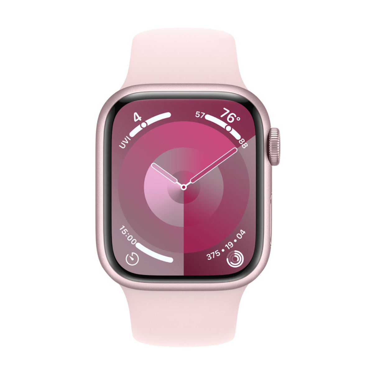 Apple Watch Series 9 Unisex 41mm Aluminum Case Smartwatch with Pink Sport Band (S/M) - GPS + Cellular