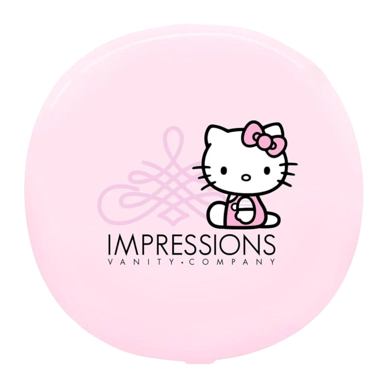 Impressions Vanity Hello Kitty Swirl Compact Mirror with Daylight LED Lighting (Pink)