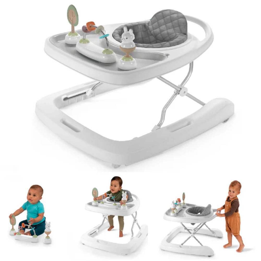 Ingenuity 3-in-1 Step & Sprout Baby Activity Walker - White