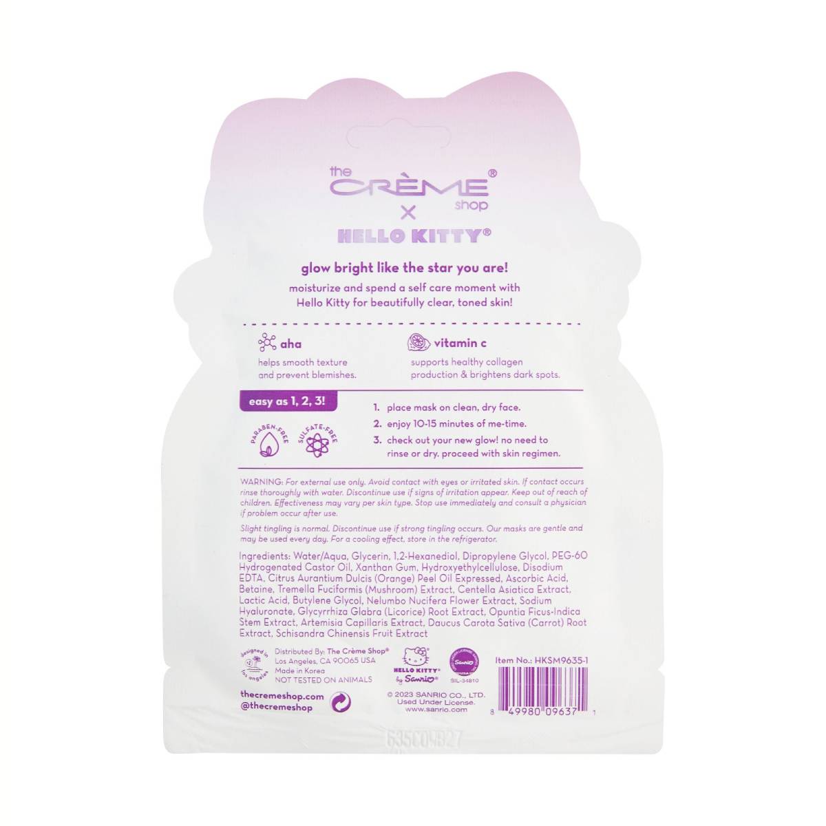 The Crème Shop x Hello Kitty Clear Cutie Printed Essence Sheet Mask