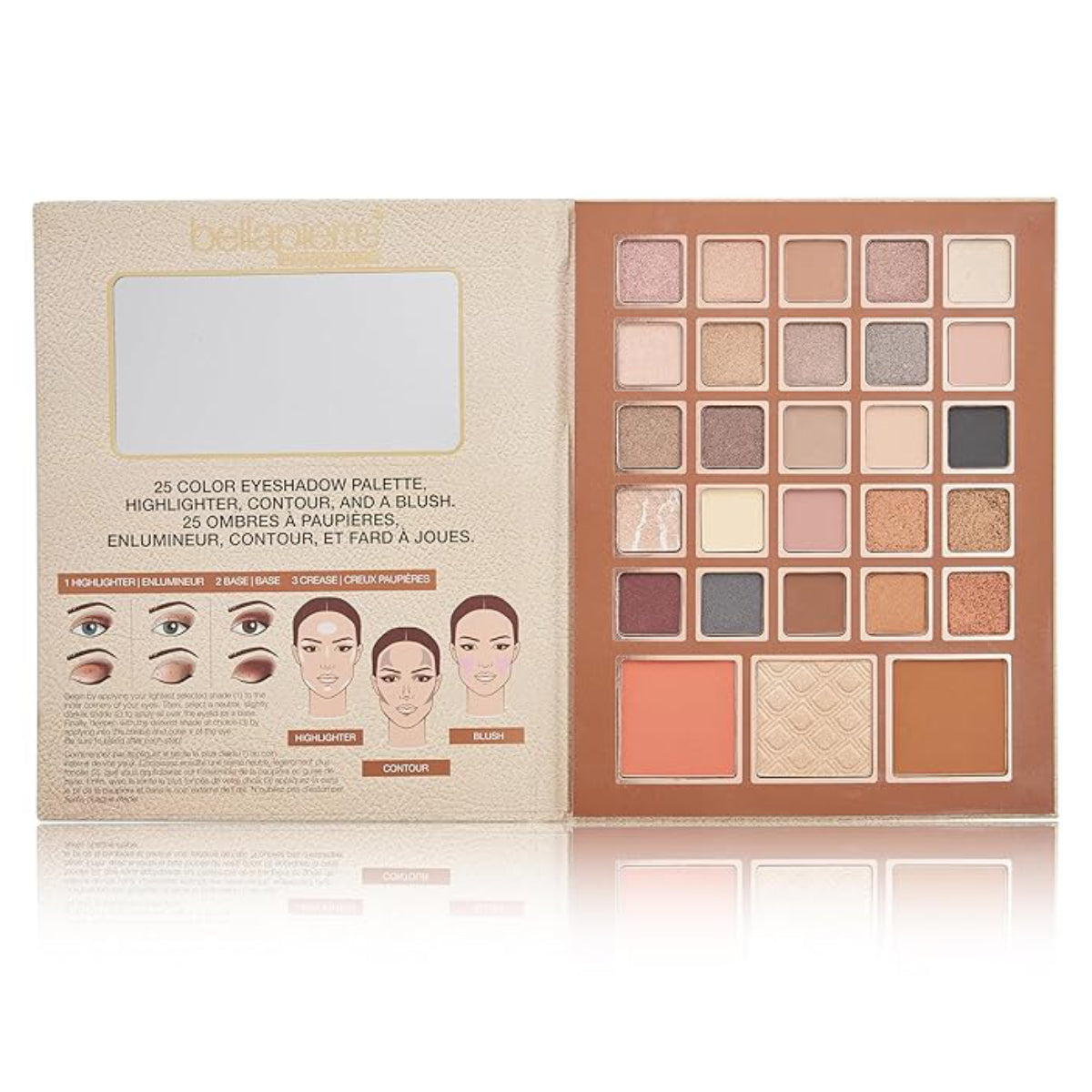 Bellapierre Cosmetics Nude Eye and Face Book Palette with Mirror
