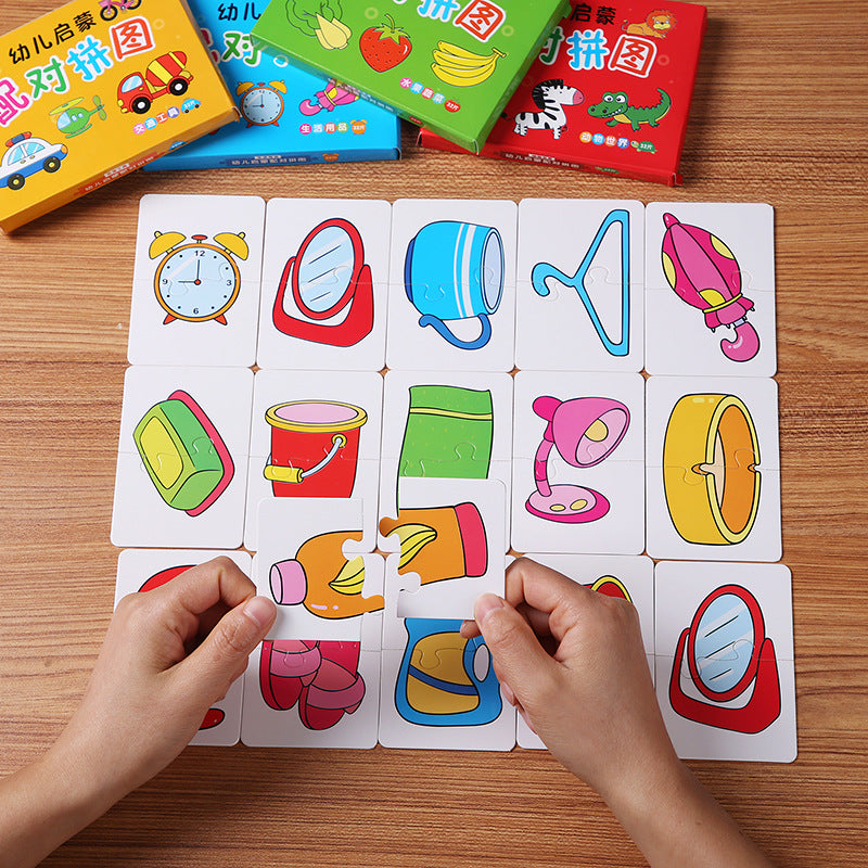32Pcs Toddler Matching Card Montessori Puzzle Toys for Cognitive Training