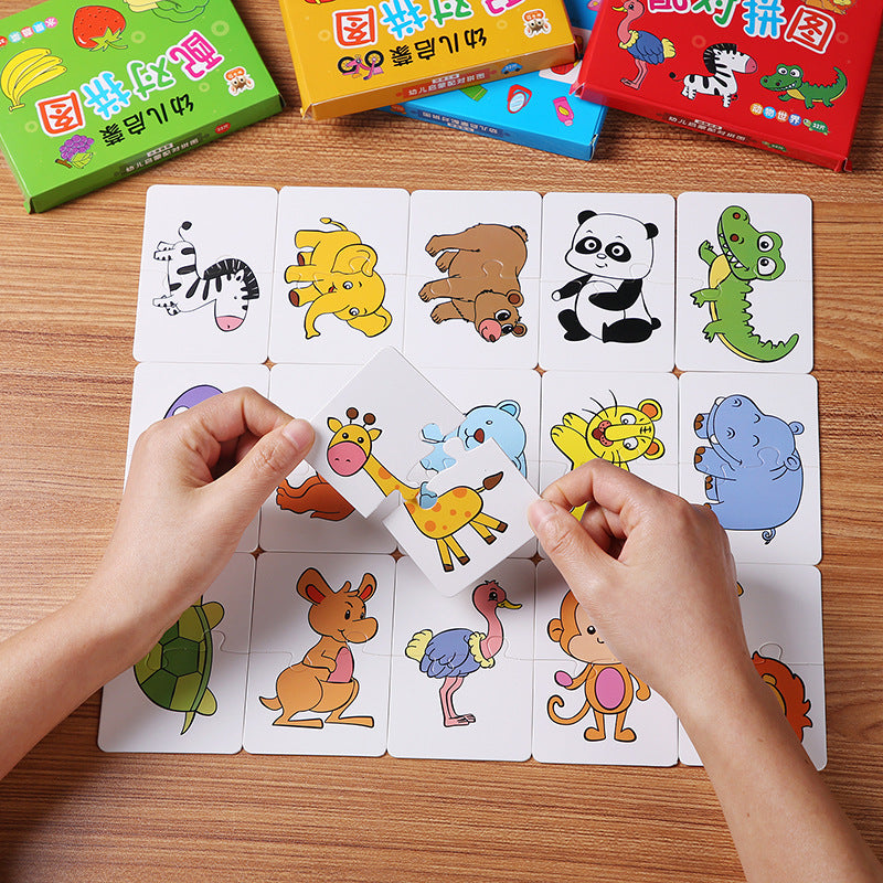 32Pcs Toddler Matching Card Montessori Puzzle Toys for Cognitive Training