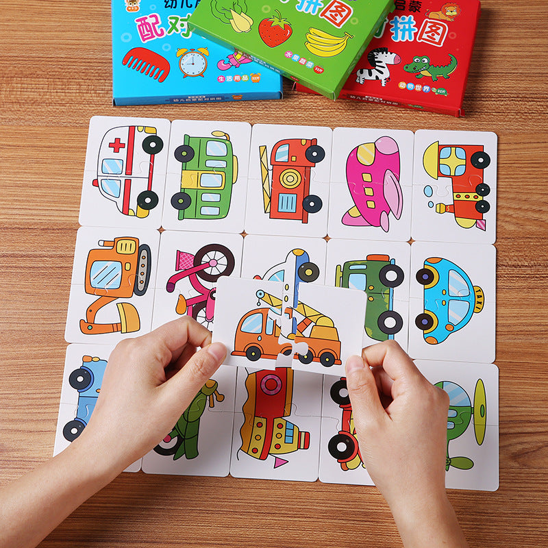32Pcs Toddler Matching Card Montessori Puzzle Toys for Cognitive Training
