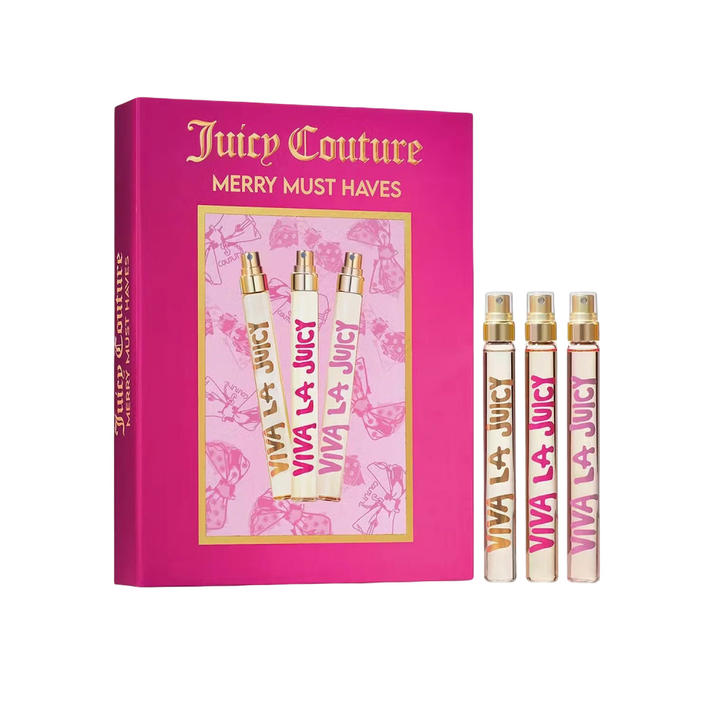 Set de regalo de viaje en spray de 3 piezas Merry Must Haves de Juicy Couture Eau de Parfum
