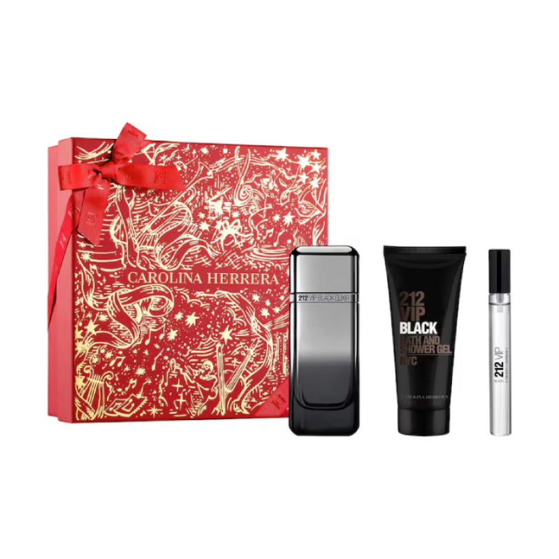Carolina Herrera 212 VIP Black Elixir Men's (3-Piece) Eau de Parfum Gift Set