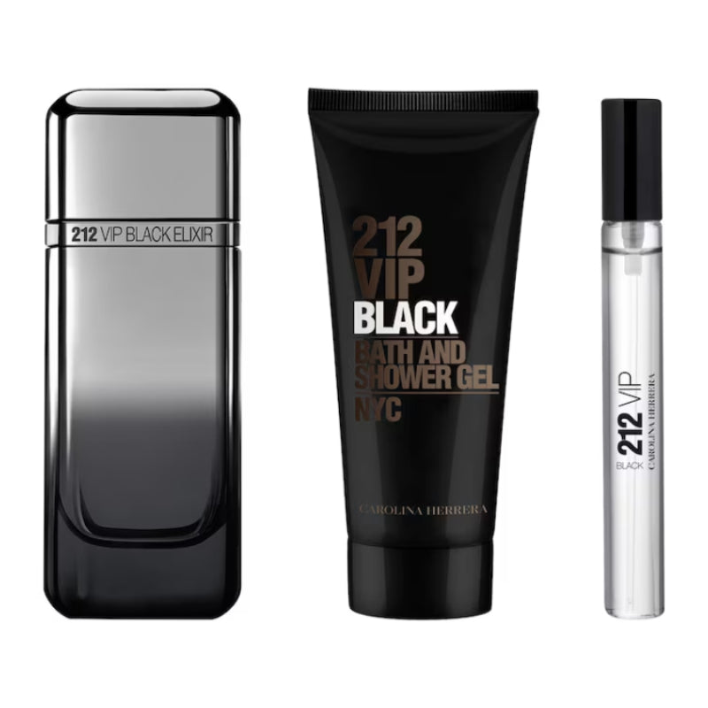 Carolina Herrera 212 VIP Black Elixir Men's (3-Piece) Eau de Parfum Gift Set