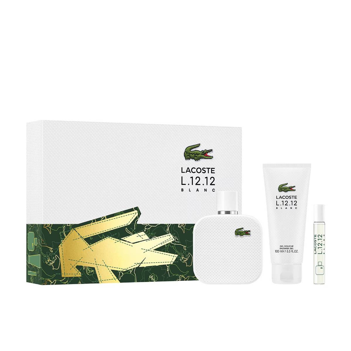 Lacoste L.12.12 Blanc Men's (3-Piece) Eau De Toilette Gift Set