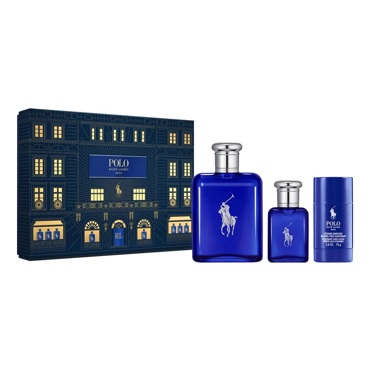 Ralph Lauren Polo Blue Men's (3-Piece) Eau de Toilette Gift Set