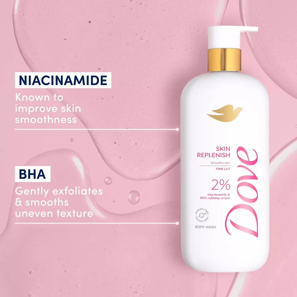 Dove Beauty Serum Body Wash Skin Replenish with 2% Niacinamide 18.5 Fl Oz