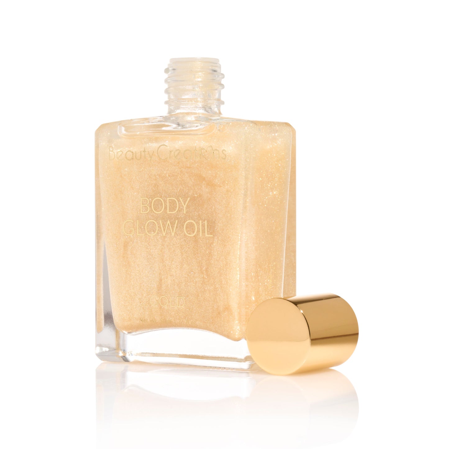 Aceite corporal iluminador Beauty Creations, 1,76 fl oz, color champán
