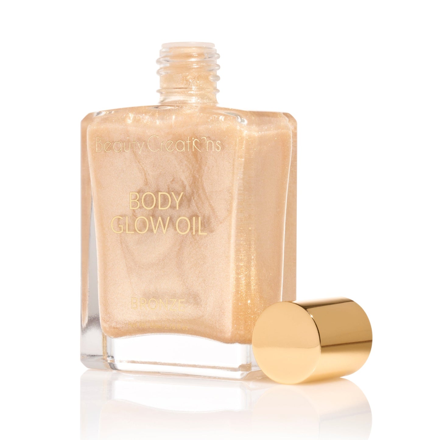 Aceite corporal iluminador Beauty Creations, 1,76 fl oz, color champán