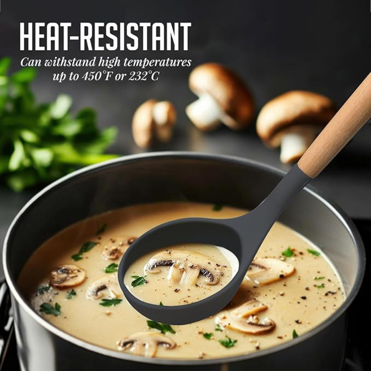 Ovente Silicone Kitchen Utensils Set (17 Pieces) - Gray