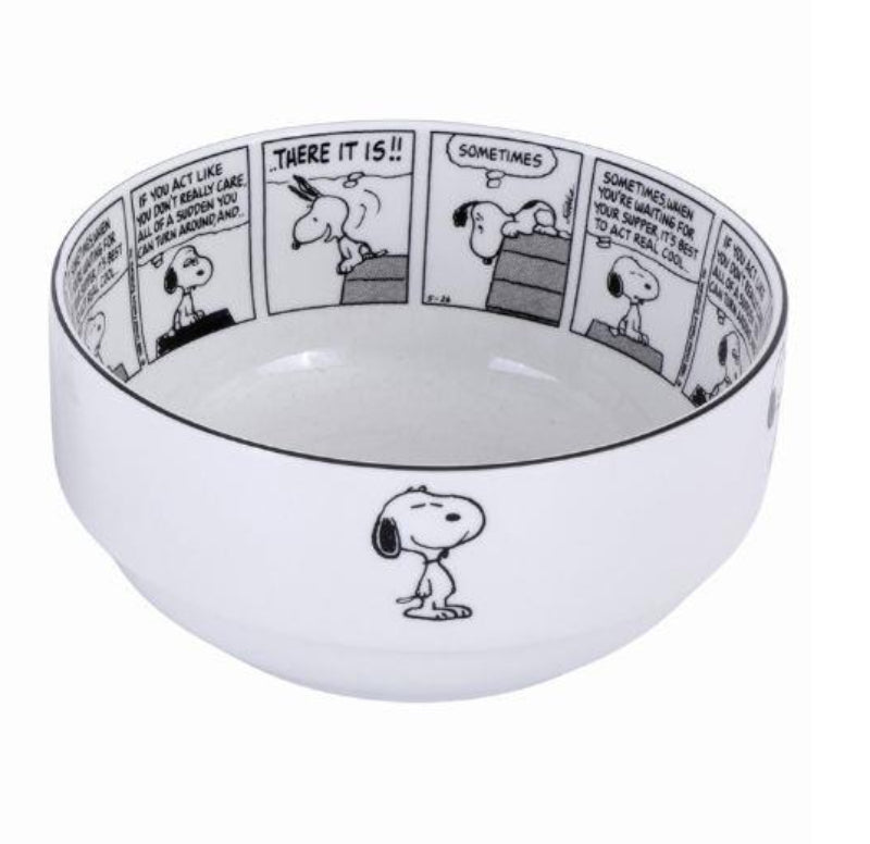 Gibson Homeware Snoopy Sunday Strips 6" Bowl Set (2 Pieces) - White
