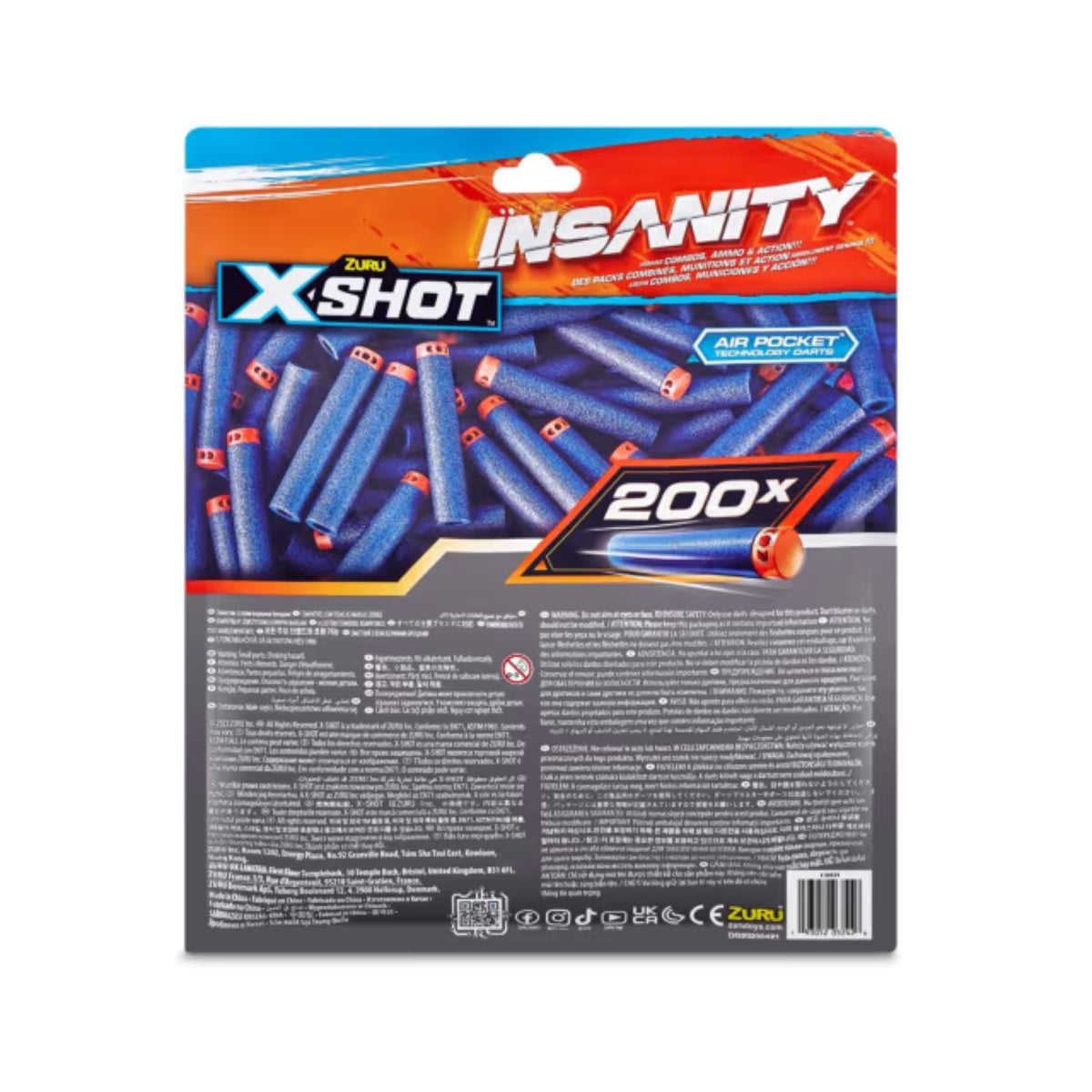 XShot Insanity Refill Darts (200-Pieces) - Blue
