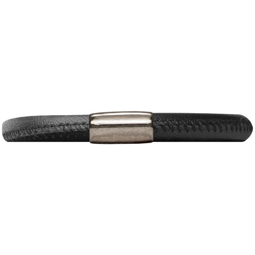 Endless Jewelry Single Leather Bracelet with Steel Clasp - Black - Curacao