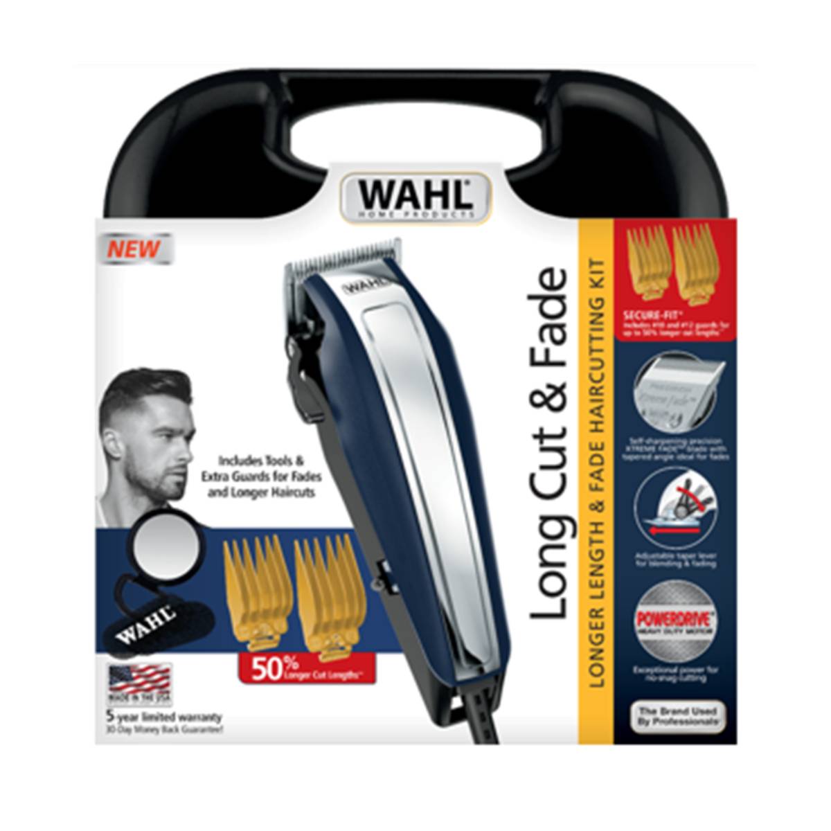 Wahl Longer Length and Fade Haircutting Tool Kit - Black