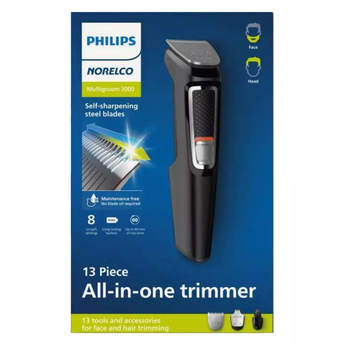 Philips Norelco Series 3000 Multigroom All in One Electric Trimmer (13 Piece) - Black