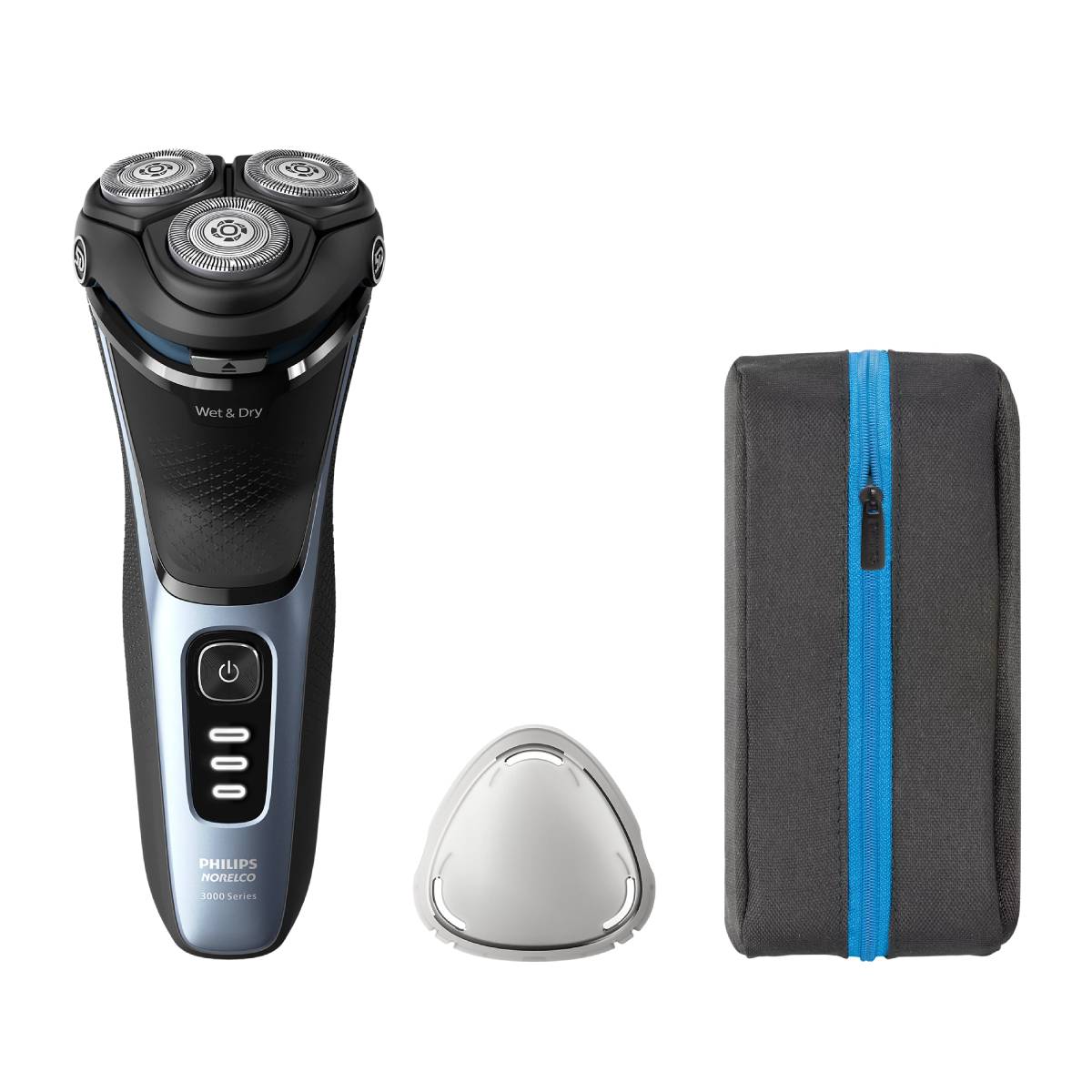 Philips Norelco 3600 Rechargeable Wet and Dry Electric Shaver - Black/Blue