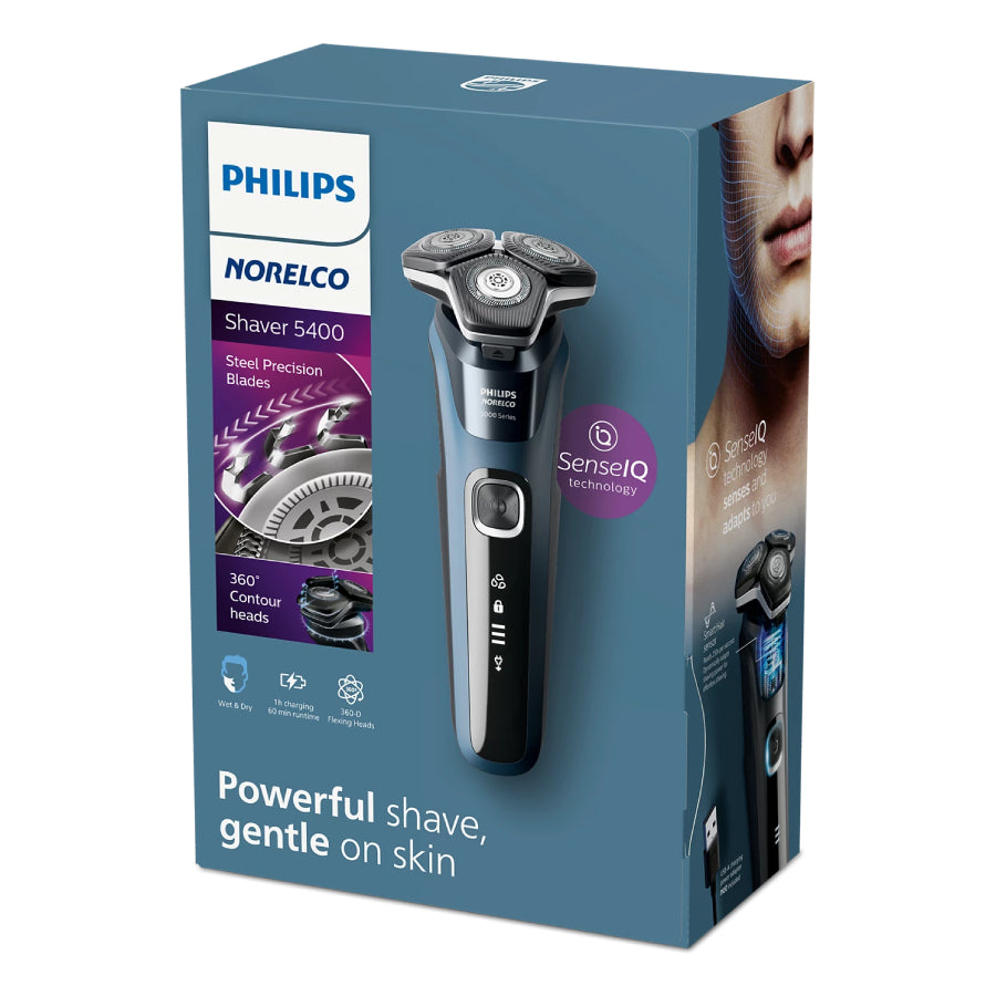 Philips Norelco Series 5400 Wet and Dry Electric Shaver - Blue/Black