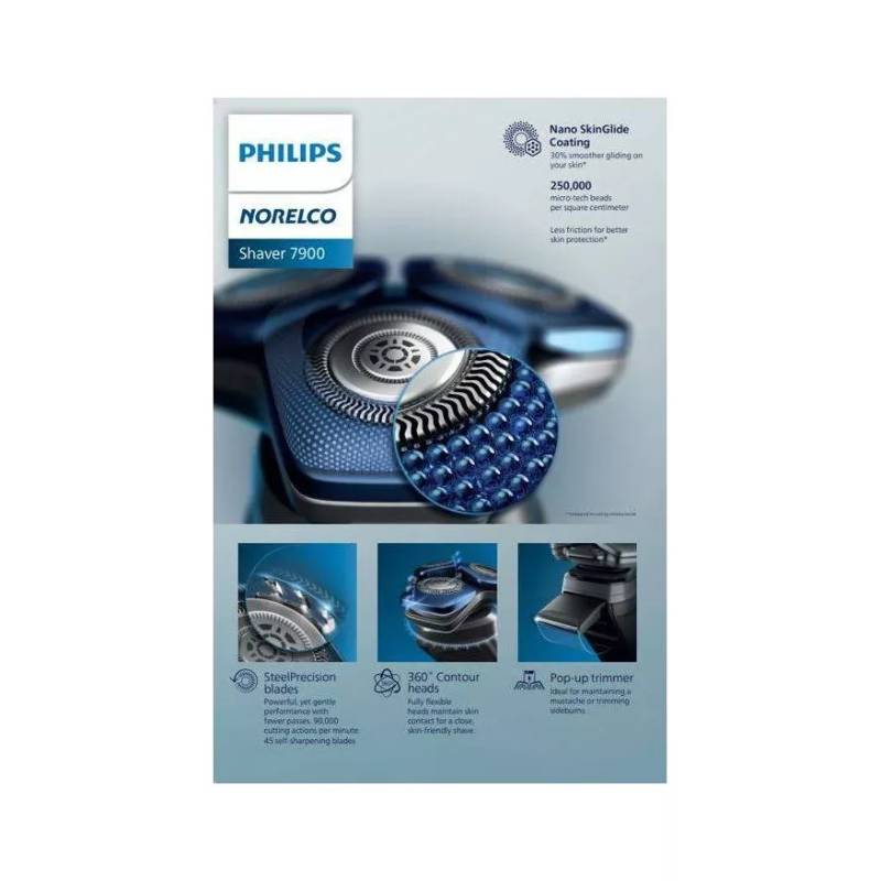 Philips Norelco Series 7000 Wet and Dry Electric Shaver - Blue/Black
