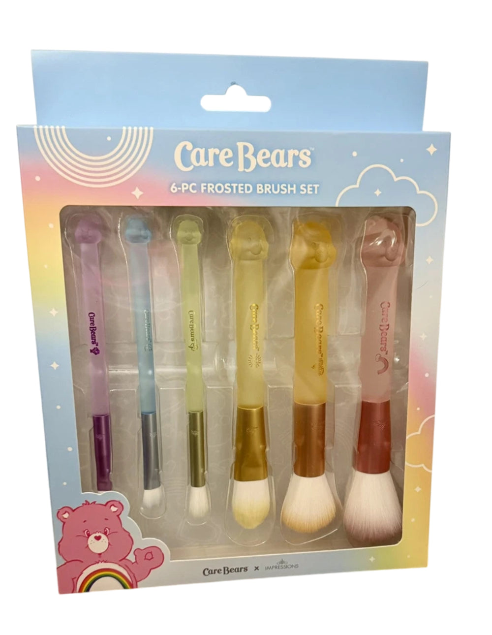 Impressions Vanity Care Bears Frosted Brush Set with 3D Figural Head Base (6-Pieces)