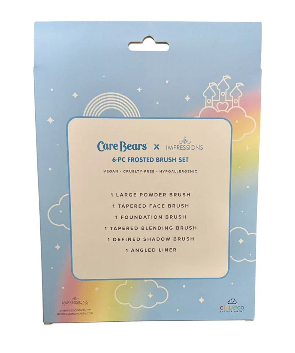 Impressions Vanity Care Bears Frosted Brush Set with 3D Figural Head Base (6-Pieces)
