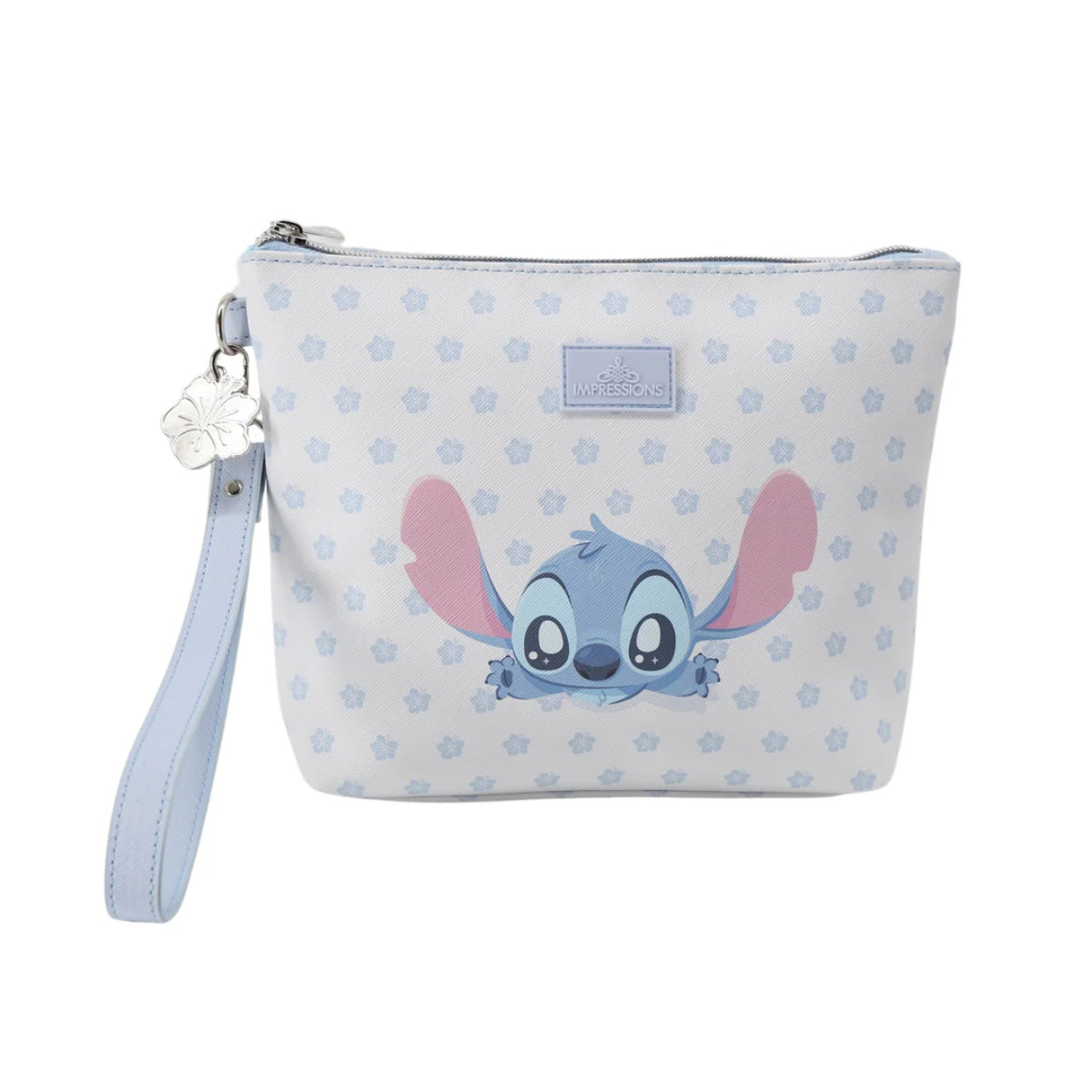 Impressions Vanity Stitch Cosmetic Pouch with Detachable Wristlet Strap - Blue