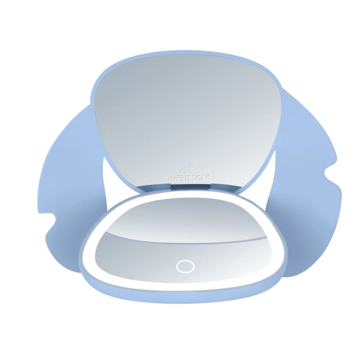 Impressions Vanity Stitch Ohana LED Compact Mirror with Three Light Color Temperatures - Blue