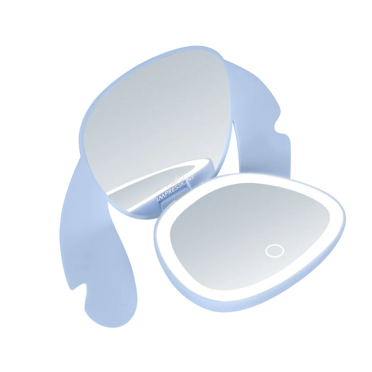 Impressions Vanity Stitch Ohana LED Compact Mirror with Three Light Color Temperatures - Blue