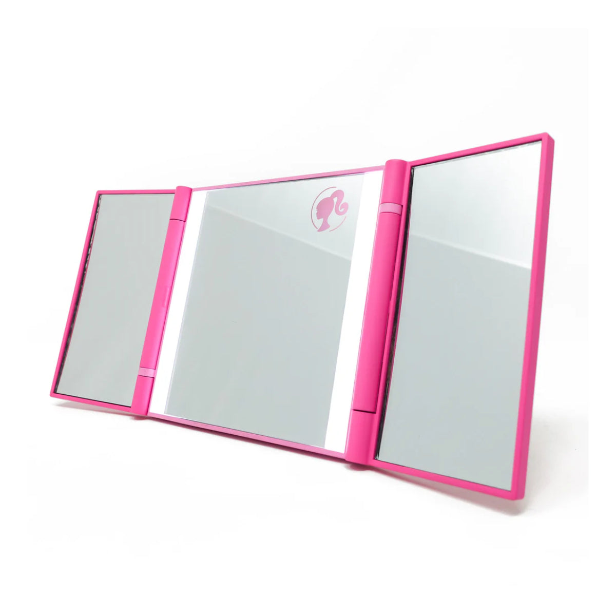 Impressions Vanity Barbie Trifold Mini LED Makeup Mirror with Soft Touch Sensor Switch - Pink