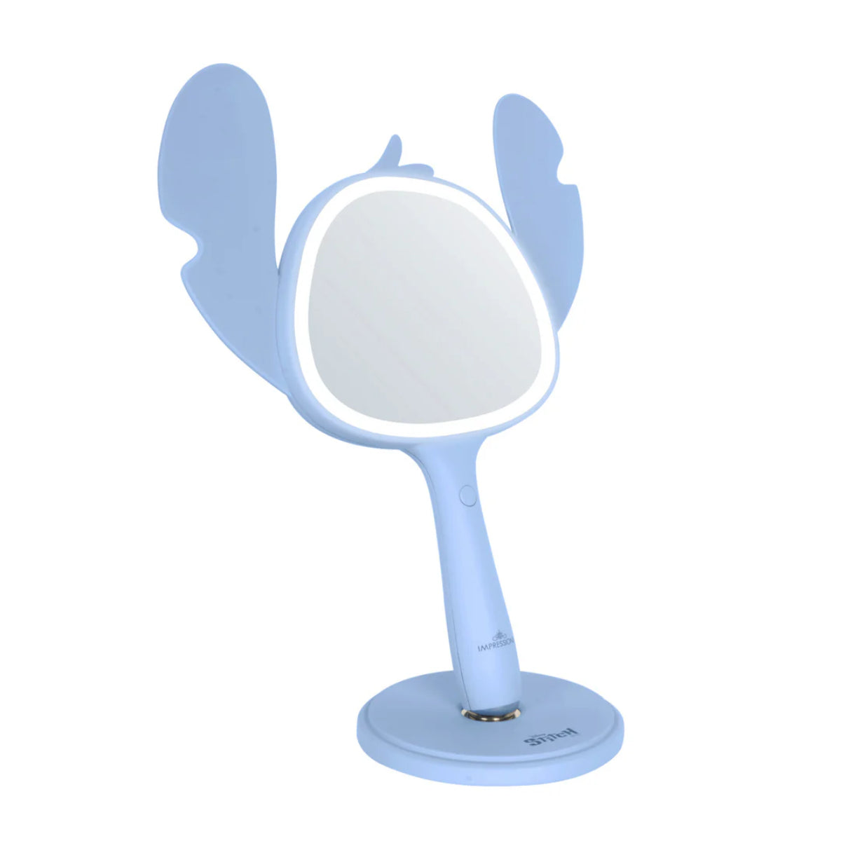 Impressions Vanity Stitch Ohana LED Handheld Mirror with Magnetic Ball Standing Base - Blue