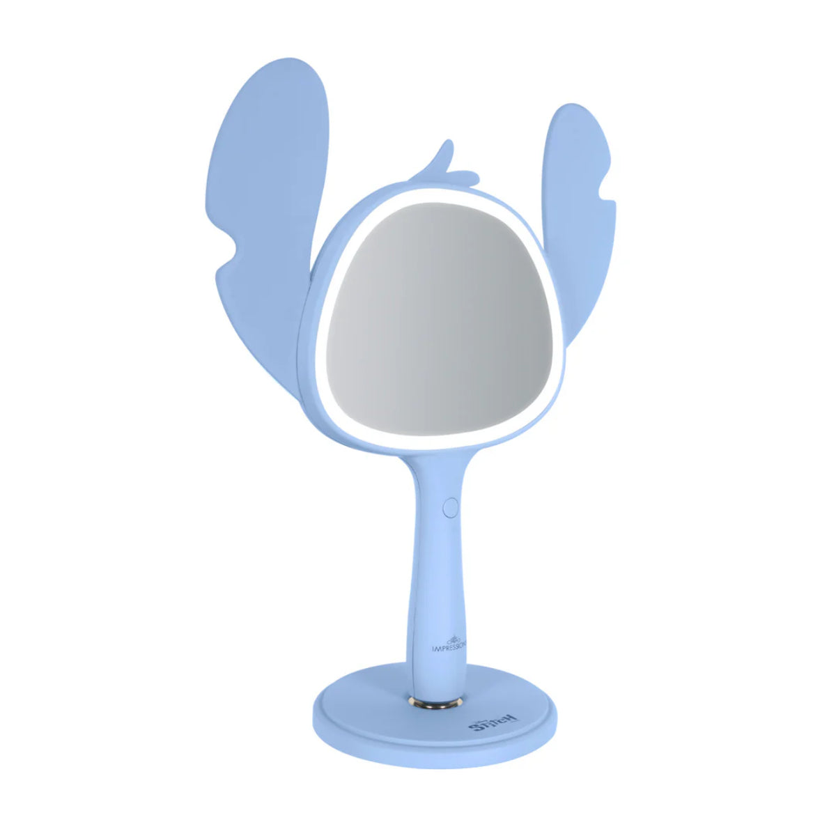 Impressions Vanity Stitch Ohana LED Handheld Mirror with Magnetic Ball Standing Base - Blue