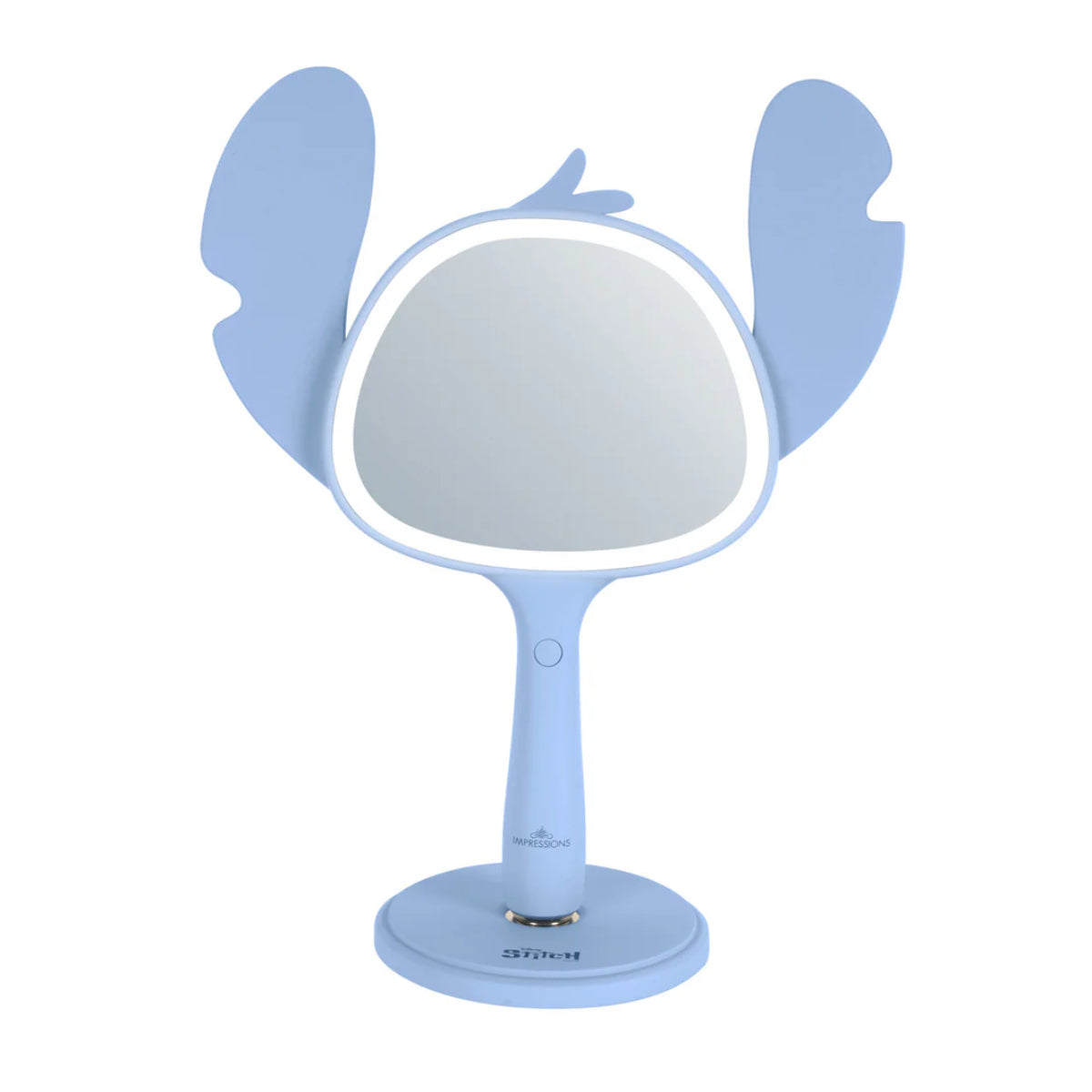 Impressions Vanity Stitch Ohana LED Handheld Mirror with Magnetic Ball Standing Base - Blue