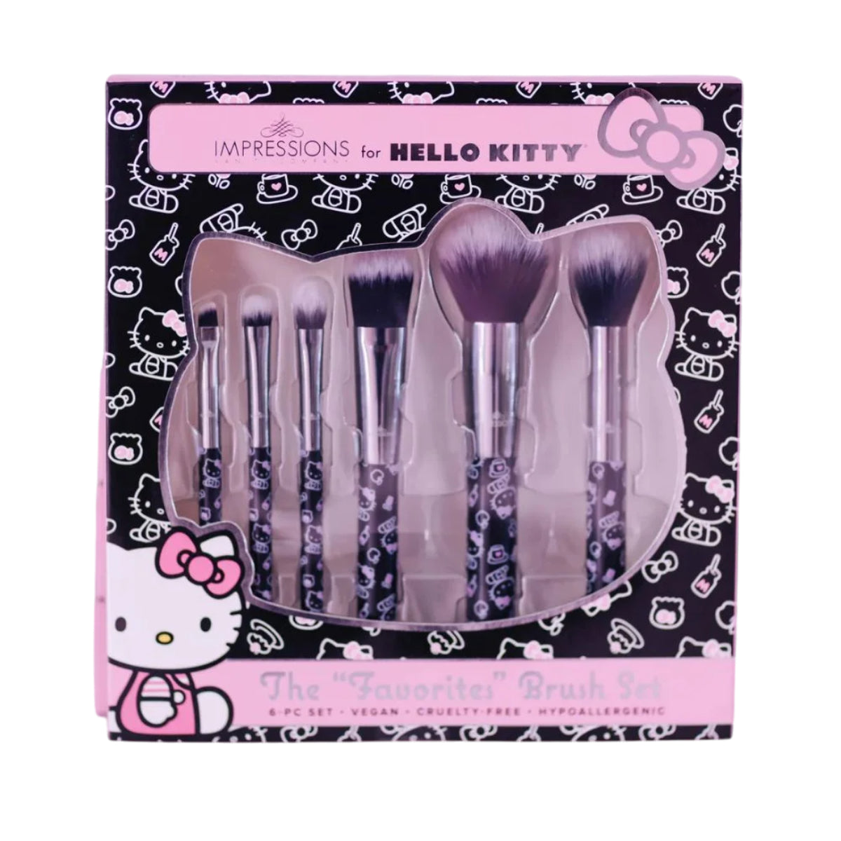 Impressions Vanity Hello Kitty The Favorites Makeup Brush Set (6-Piece) - Black