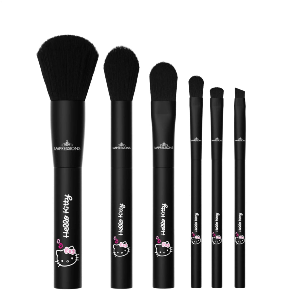 Impression Vanity Hello Kitty "Just Slay" Makeup Brush set (6 Pieces) - Black
