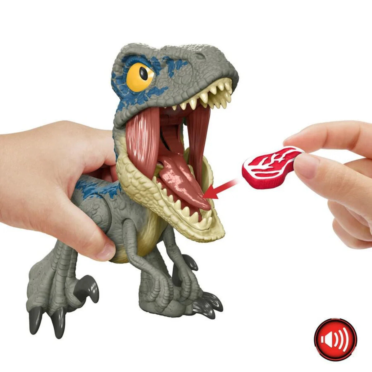 Jurassic World Mega Roar Velociraptor Toy - Gray
