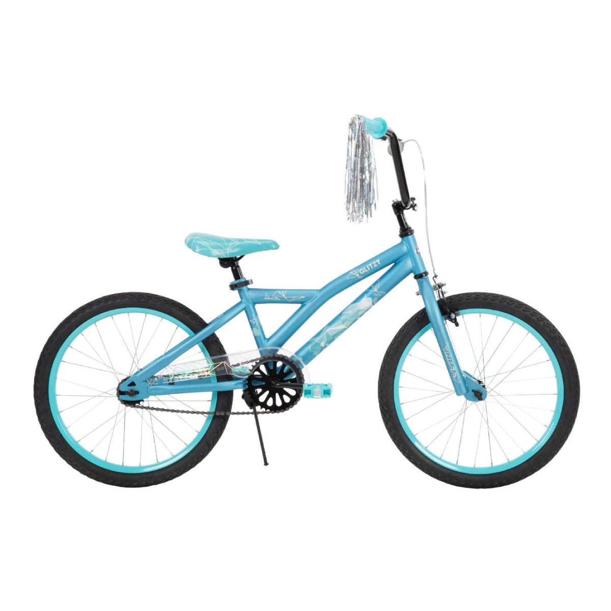 Huffy 20" Glitzy Kids Bike with Adjustable rails - Blue - Curacao