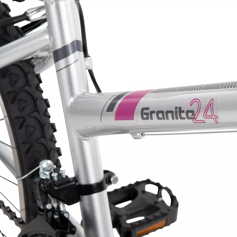 Bicicleta de montaña para mujer Huffy Granite de 24" - Plateada