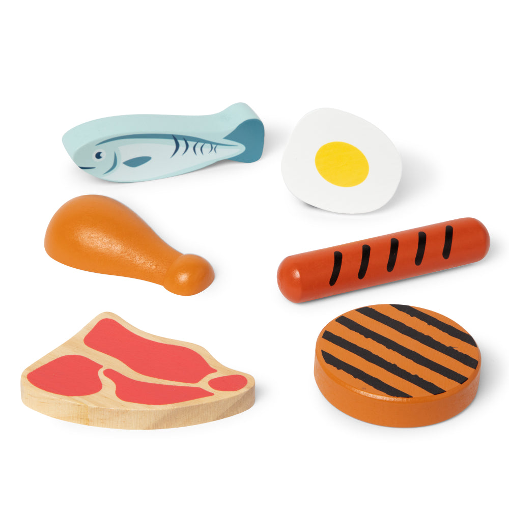 Melissa and Doug Wooden Food Groups Play Set (6-Piece) - Protein