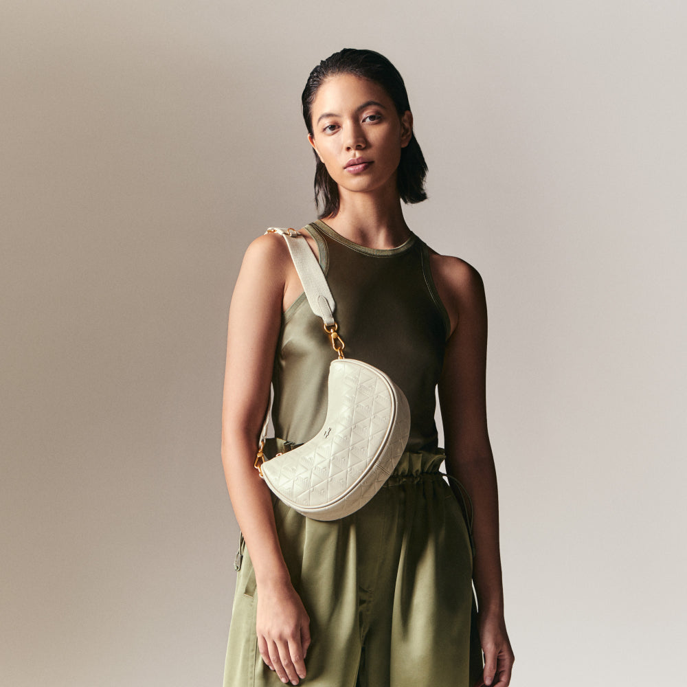 Lacoste Maheki Half Moon Bag - Bone White