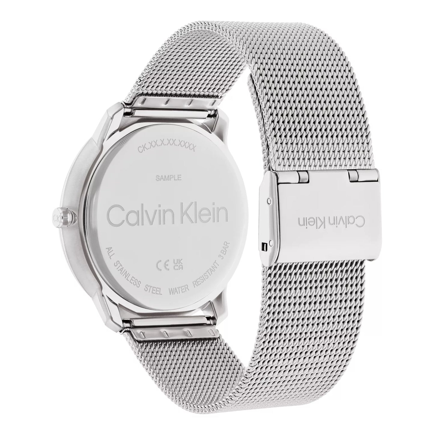 Reloj unisex Calvin Klein Iconic de 40 mm con pulsera de acero inoxidable plateada y cuarzo, esfera negra
